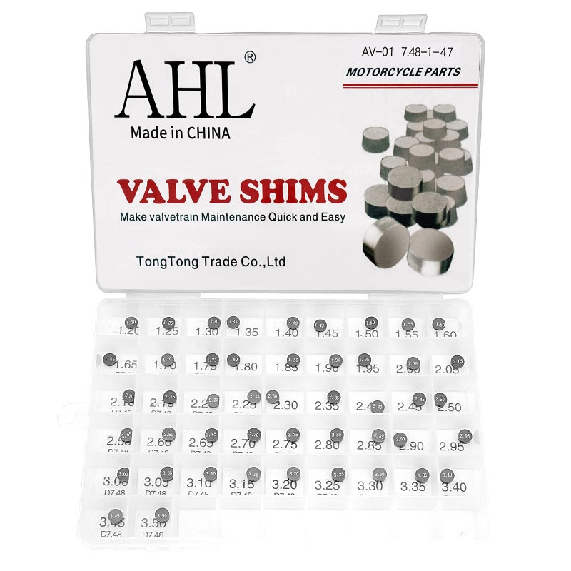 AHL 7.48mm O.D. Adjustable Valve Shim Kit for Honda CRF250R CRF250 R 2004-2017 (47pcs) - Image 1